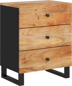 vidaXL - Nachtkastje - 50x33x62 - cm - massief - acaciahout - en - bewerkt - hout