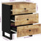 vidaXL - Nachtkastje - 50x33x62 - cm - massief - mangohout - en - bewerkt - hout
