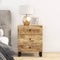vidaXL - Nachtkastje - 50x33x62 - cm - massief - mangohout - en - bewerkt - hout