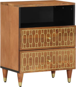 vidaXL - Nachtkastje - 50x33x62 - cm - massief - mangohout