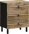 vidaXL - Nachtkastje - 50x33x62 - cm - massief - ruw - mangohout - zwart