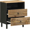 vidaXL - Nachtkastje - 50x33x62 - cm - massief - ruw - mangohout - zwart