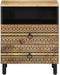 vidaXL - Nachtkastje - 50x33x62 - cm - massief - ruw - mangohout - zwart