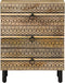 vidaXL - Nachtkastje - 50x33x62 - cm - massief - ruw - mangohout - zwart