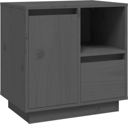 vidaXL - Nachtkastje - 50x34x50 - cm - massief - grenenhout - grijs