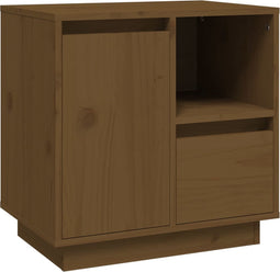 vidaXL - Nachtkastje - 50x34x50 - cm - massief - grenenhout - honingbruin