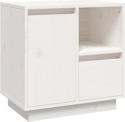vidaXL - Nachtkastje - 50x34x50 - cm - massief - grenenhout - wit