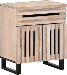 vidaXL - Nachtkastje - 50x34x60 - cm - massief - ruw - mangohout