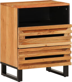 vidaXL - Nachtkastje - 50x34x62 - cm - massief - mangohout - bruin