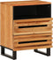 vidaXL - Nachtkastje - 50x34x62 - cm - massief - mangohout - bruin