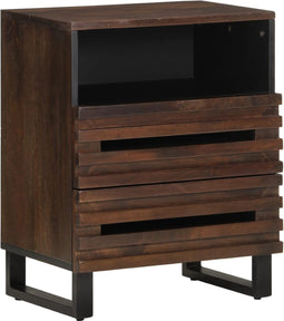 vidaXL - Nachtkastje - 50x34x62 - cm - massief - mangohout