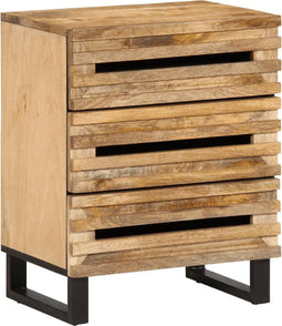 vidaXL - Nachtkastje - 50x34x62 - cm - massief - ruw - mangohout
