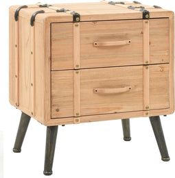 vidaXL - Nachtkastje - 50x35x57 - cm - massief - vurenhout