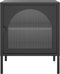 vidaXL - Nachtkastje - 50x35x60 - cm - glas - en - staal - zwart