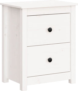 vidaXL - Nachtkastje - 50x35x61,5 - cm - massief - grenenhout - wit
