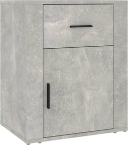 vidaXL - Nachtkastje - 50x36x60 - cm - bewerkt - hout - betongrijs
