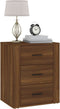 vidaXL - Nachtkastje - 50x36x60 - cm - bewerkt - hout - bruin - eikenkleur