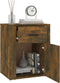 vidaXL - Nachtkastje - 50x36x60 - cm - bewerkt - hout - gerookt - eikenkleurig