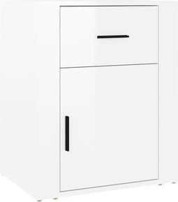 vidaXL - Nachtkastje - 50x36x60 - cm - bewerkt - hout - hoogglans - wit