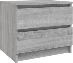 vidaXL - Nachtkastje - 50x39x43,5 - cm - bewerkt - hout - grijs - sonoma - eikenkleur