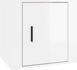 vidaXL - Nachtkastje - 50x39x47 - cm - hoogglans - wit