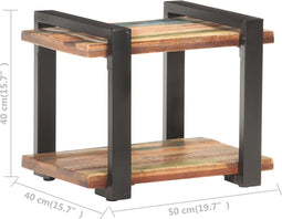 vidaXL - Nachtkastje - 50x40x40 - cm - massief - gerecycled - hout