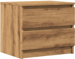 vidaXL - Nachtkastje - 50x40x43.5 - cm - bewerkt - hout - artisanaal - eikenkleurig
