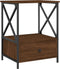 vidaXL - Nachtkastje - 50x41x65 - cm - bewerkt - hout - bruin - eikenkleur