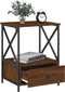 vidaXL - Nachtkastje - 50x41x65 - cm - bewerkt - hout - bruin - eikenkleur