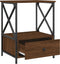 vidaXL - Nachtkastje - 50x41x65 - cm - bewerkt - hout - bruin - eikenkleur
