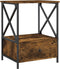 vidaXL - Nachtkastje - 50x41x65 - cm - bewerkt - hout - gerookt - eikenkleurig