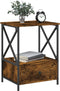 vidaXL - Nachtkastje - 50x41x65 - cm - bewerkt - hout - gerookt - eikenkleurig