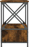vidaXL - Nachtkastje - 50x41x65 - cm - bewerkt - hout - gerookt - eikenkleurig