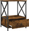 vidaXL - Nachtkastje - 50x41x65 - cm - bewerkt - hout - gerookt - eikenkleurig