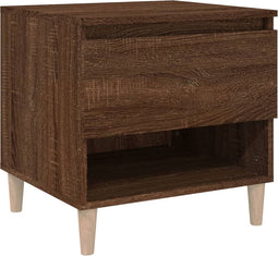 vidaXL - Nachtkastje - 50x46x50 - cm - bewerkt - hout - bruin - eikenkleur