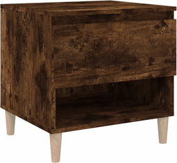 vidaXL - Nachtkastje - 50x46x50 - cm - bewerkt - hout - gerookt - eikenkleurig