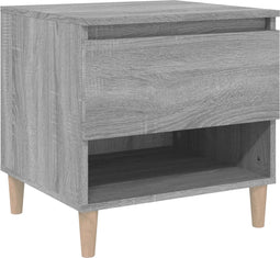 vidaXL - Nachtkastje - 50x46x50 - cm - bewerkt - hout - grijs - sonoma - eikenkleur