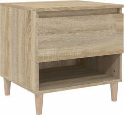 vidaXL - Nachtkastje - 50x46x50 - cm - bewerkt - hout - sonoma - eikenkleurig