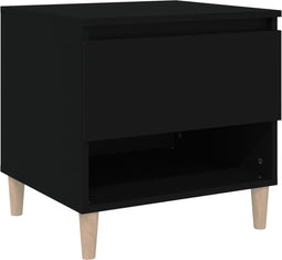 vidaXL - Nachtkastje - 50x46x50 - cm - bewerkt - hout - zwart