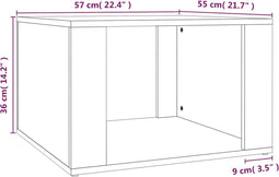 vidaXL - Nachtkastje - 57x55x36 - cm - bewerkt - hout - betongrijs