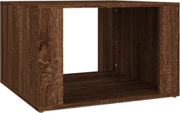 vidaXL - Nachtkastje - 57x55x36 - cm - bewerkt - hout - bruin - eikenkleur
