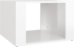 vidaXL - Nachtkastje - 57x55x36 - cm - bewerkt - hout - hoogglans - wit