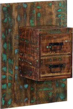 vidaXL - Nachtkastje - 60x32x80 - cm - massief - gerecycled - hout - meerkleurig