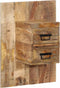 vidaXL - Nachtkastje - 60x32x80 - cm - massief - ruw - mangohout