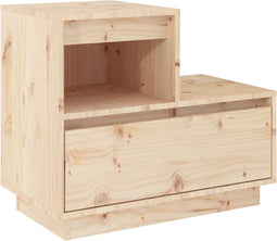 vidaXL - Nachtkastje - 60x34x51 - cm - massief - grenenhout