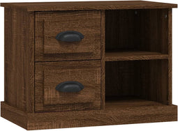 vidaXL - Nachtkastje - 60x35,5x45 - cm - bruin - eikenkleur