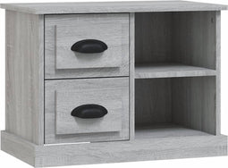 vidaXL - Nachtkastje - 60x35,5x45 - cm - grijs - sonoma - eikenkleurig