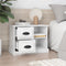 vidaXL - Nachtkastje - 60x35,5x45 - cm - hoogglans - wit