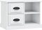 vidaXL - Nachtkastje - 60x35,5x45 - cm - hoogglans - wit