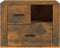 vidaXL - Nachtkastje - 60x36x45 - cm - bewerkt - hout - gerookt - eikenkleurig